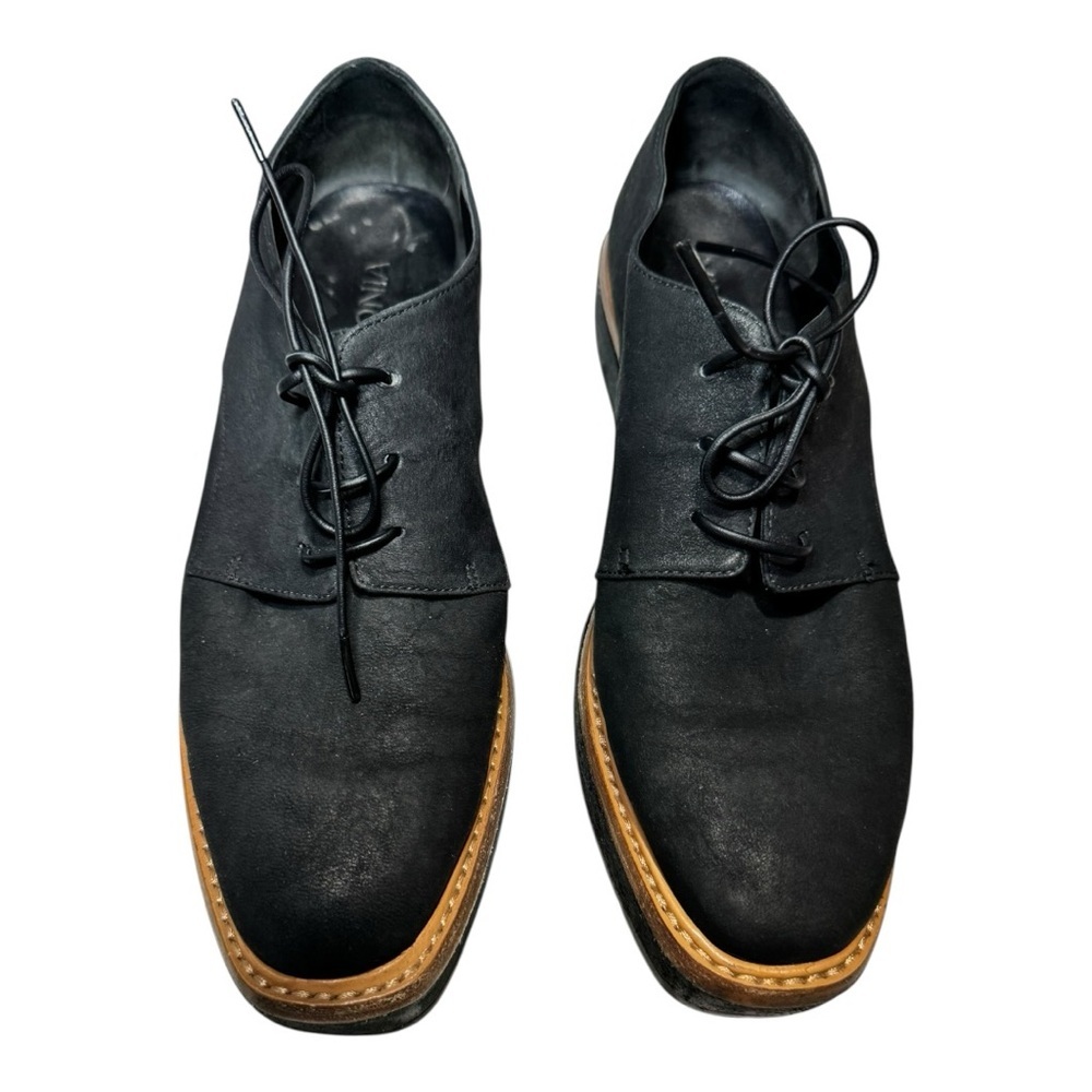 Vince Black Leather Lace-Up Platform Oxfords - Lug Sole Loafers - Size 6M